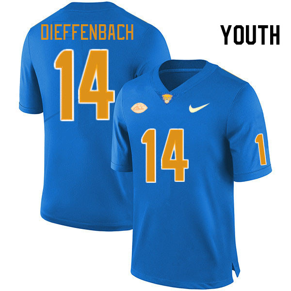 Youth #14 Ty Dieffenbach Pitt Panthers College Football Jerseys Stitched Sale-Royal